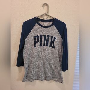 PINK baseball tee size s